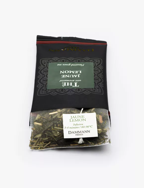 THÉ VERT AROMATISÉ - JAUNE LEMON, 24 SACHETS CRISTAL® ENVELOPPÉS