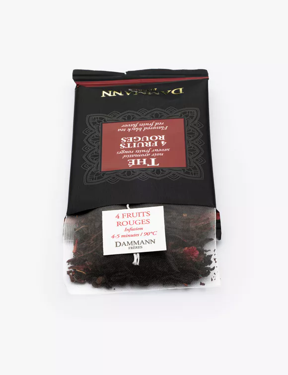 THÉ NOIR 4 FRUITS ROUGES, 24 SACHETS CRISTAL® ENVELOPPÉS