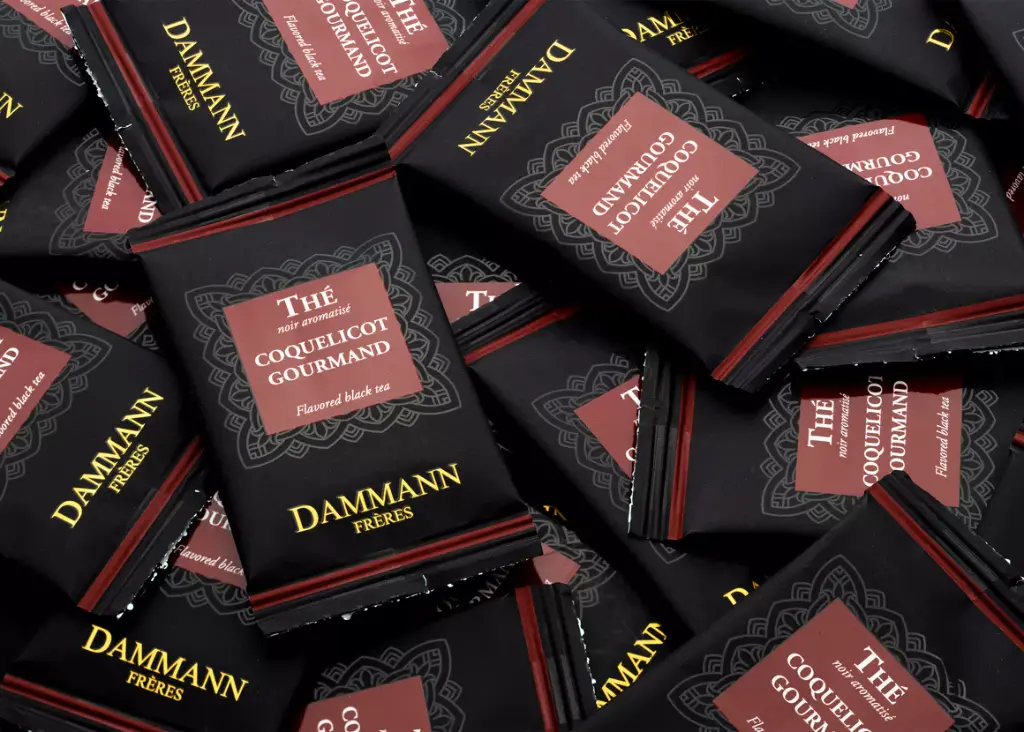 THÉ NOIR COQUELICOT GOURMAND, 24 SACHETS CRISTAL® ENVELOPPÉS