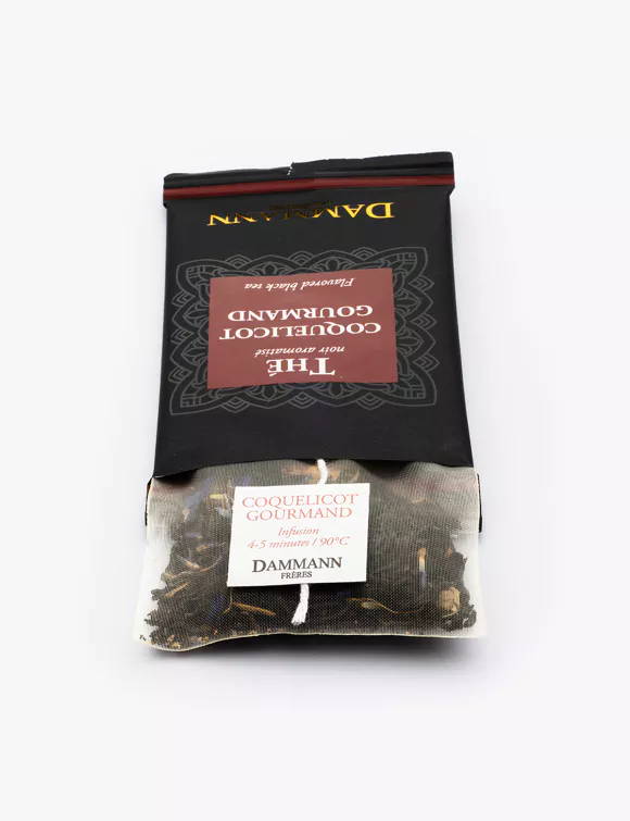 THÉ NOIR COQUELICOT GOURMAND, 24 SACHETS CRISTAL® ENVELOPPÉS