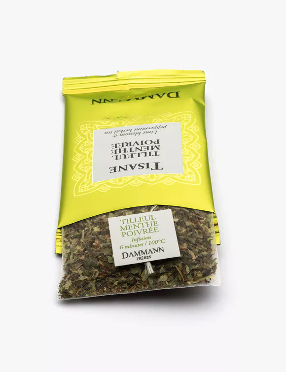 TISANE TILLEUL MENTHE POIVRÉE, 24 SACHETS CRISTAL® ENVELOPPÉS