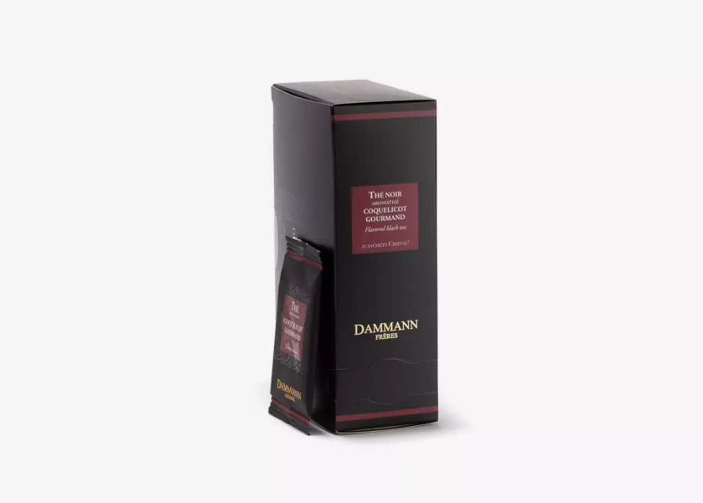 THÉ NOIR COQUELICOT GOURMAND, 24 SACHETS CRISTAL® ENVELOPPÉS