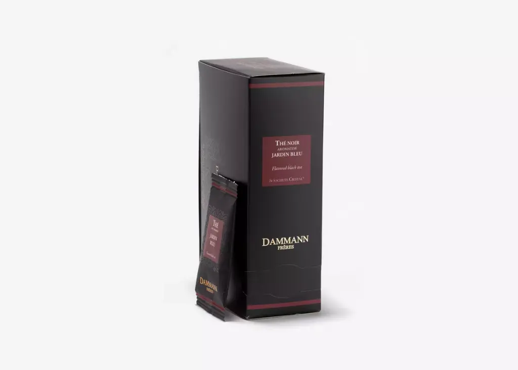 THÉ NOIR JARDIN BLEU, 24 SACHETS CRISTAL® ENVELOPPÉS