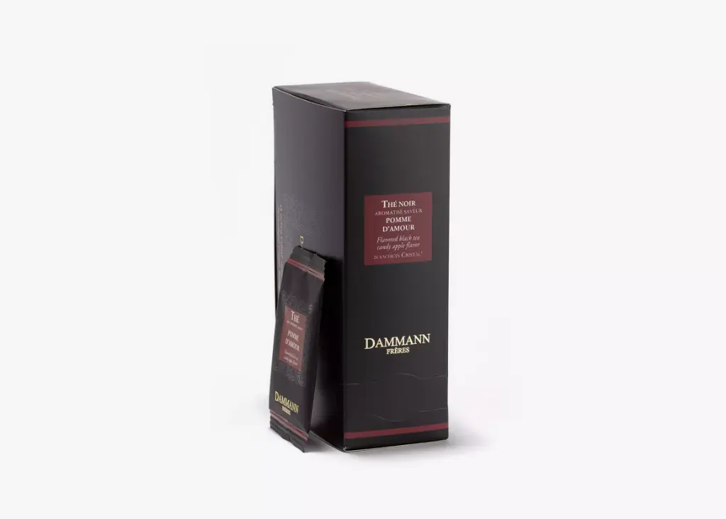 THÉ NOIR POMME D'AMOUR, 24 SACHETS CRISTAL® ENVELOPPÉS
