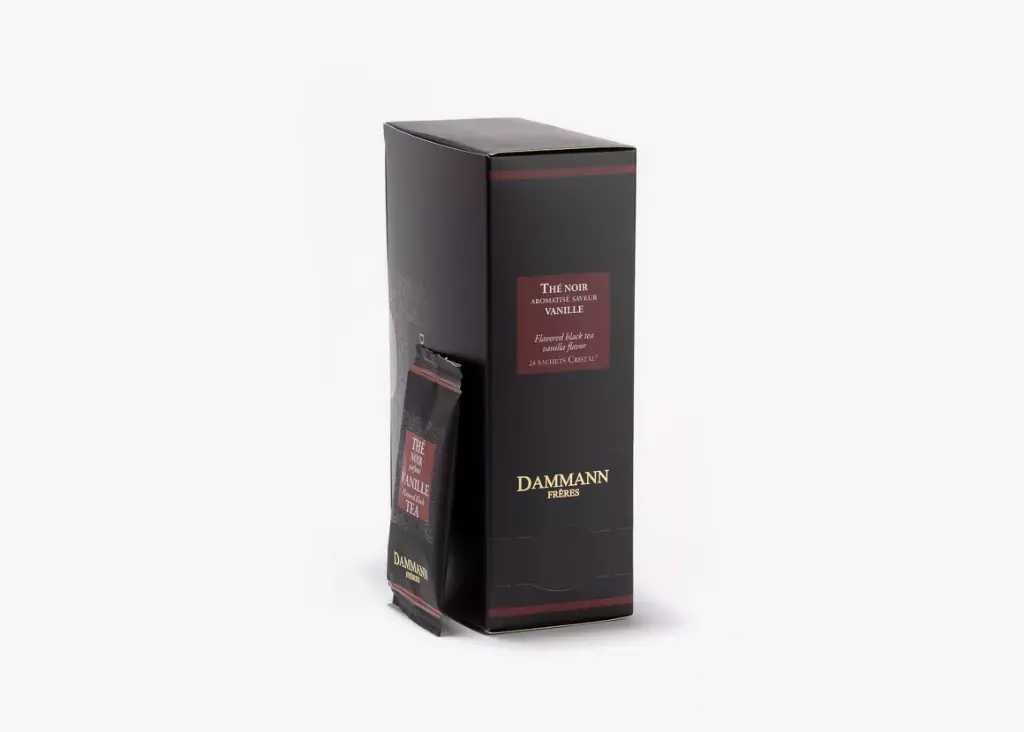 THÉ NOIR VANILLE, 24 SACHETS CRISTAL® ENVELOPPÉS