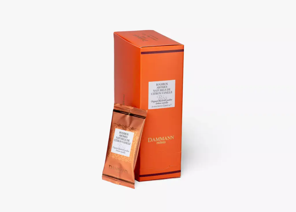 ROOIBOS ARÔMES NATURELS DE CITRON-VANILLE BIO, 24 SACHETS CRISTAL® ENVELOPPÉS